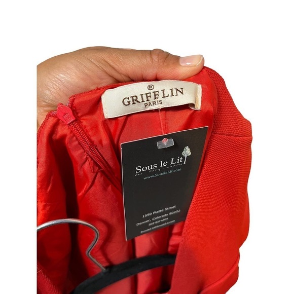 NWT Grifflin Paris Red Body Con Dress - Picture 8 of 10